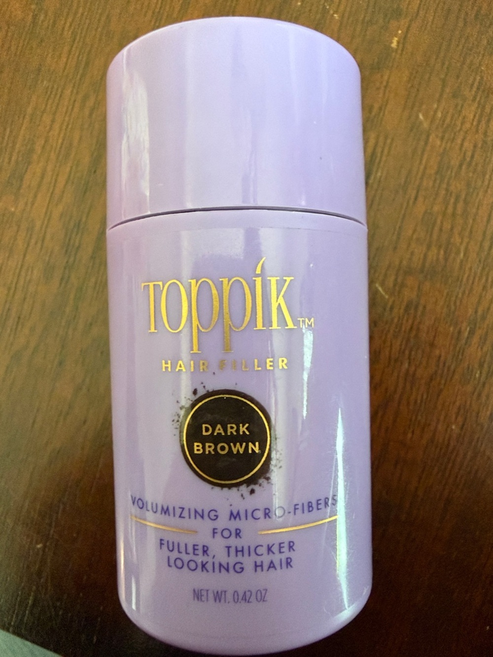 Dark Brown Hair Filler — Volumizing Micro-Fibers (Purple Bottle)